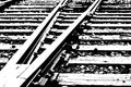 Steel railway tracks Battle Ground, WA, USA -Threshold B&W effect Royalty Free Stock Photo